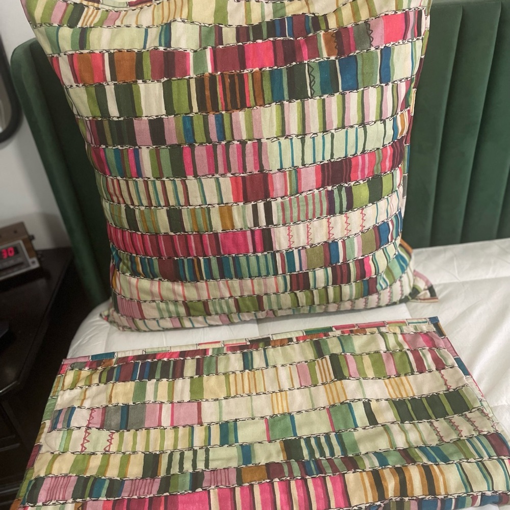 Colorful Patchwork Pillow Sham.  26x26